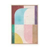 Curved Pastel Blocks | Framed Canvas
