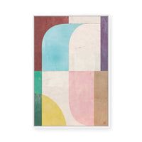 Curved Pastel Blocks | Framed Canvas