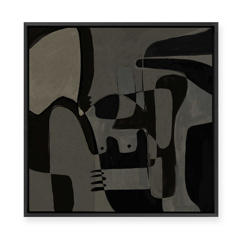 Dark Cubist I | Framed Canvas