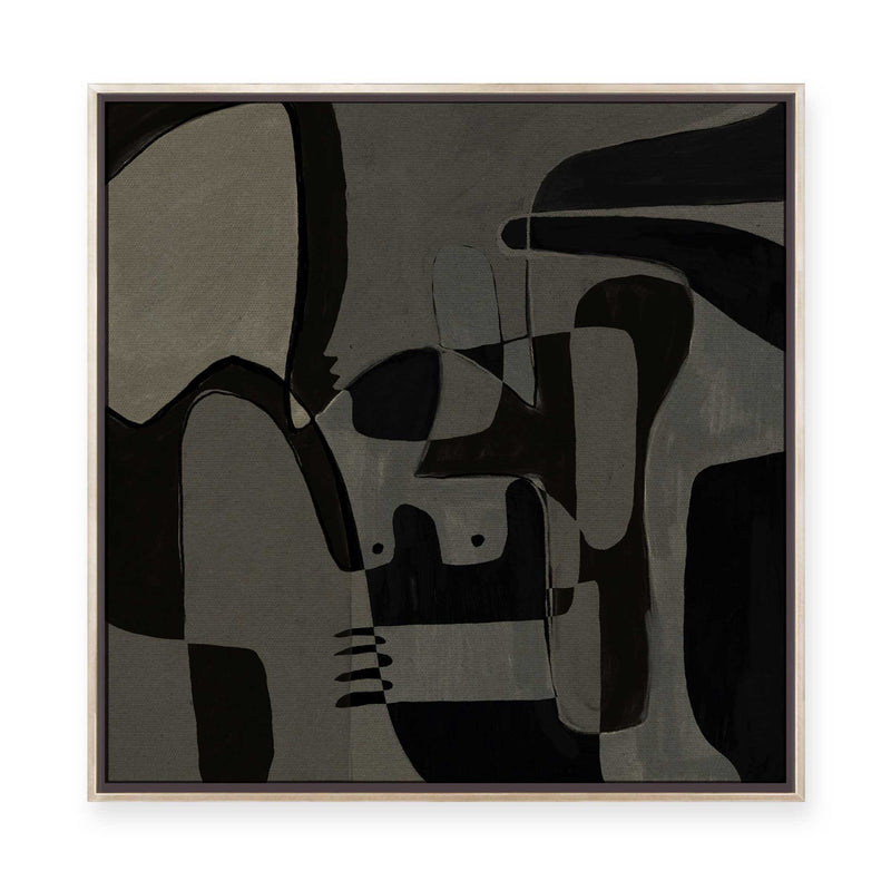 Dark Cubist I | Framed Canvas
