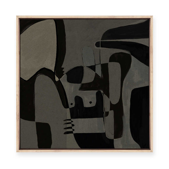 Dark Cubist I | Framed Canvas