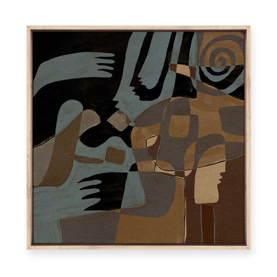 Dark Cubist II | Framed Canvas