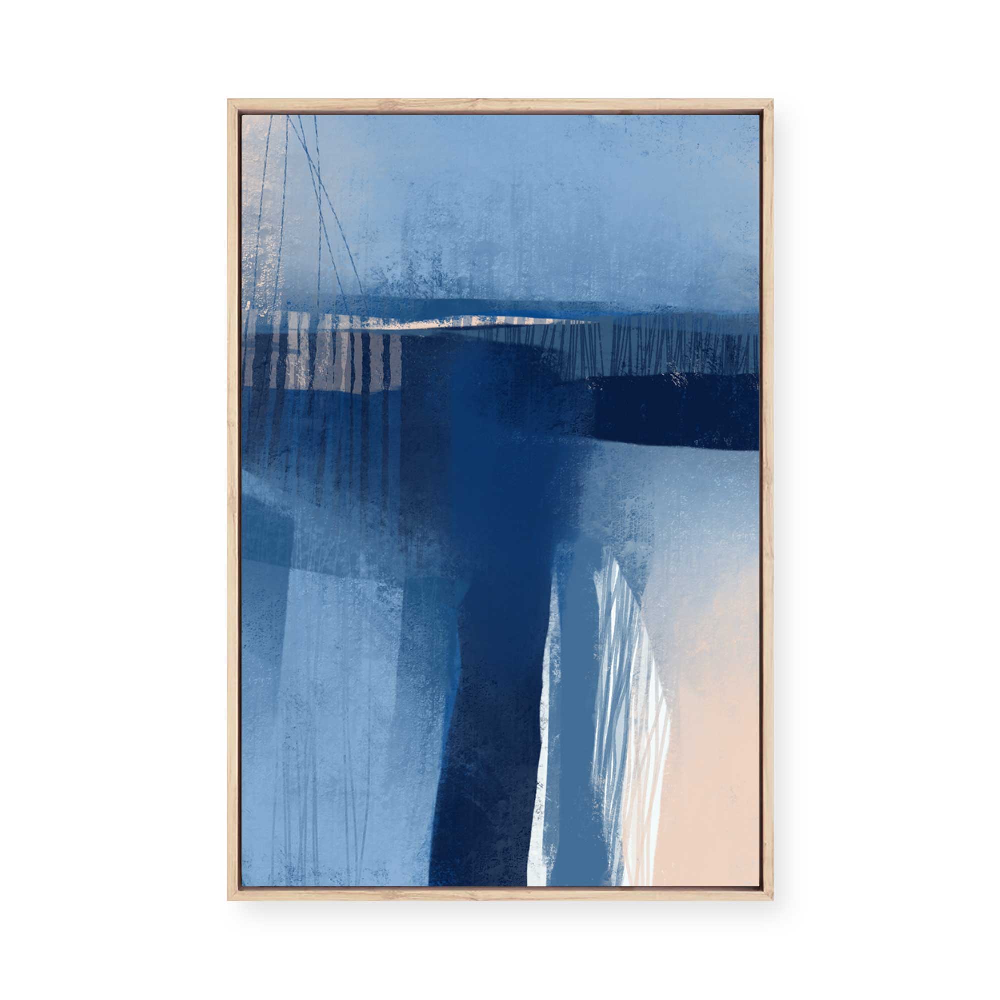 Deep Blue Abstraction | Framed Canvas