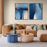 Frozen Blue Abstraction | Framed Canvas