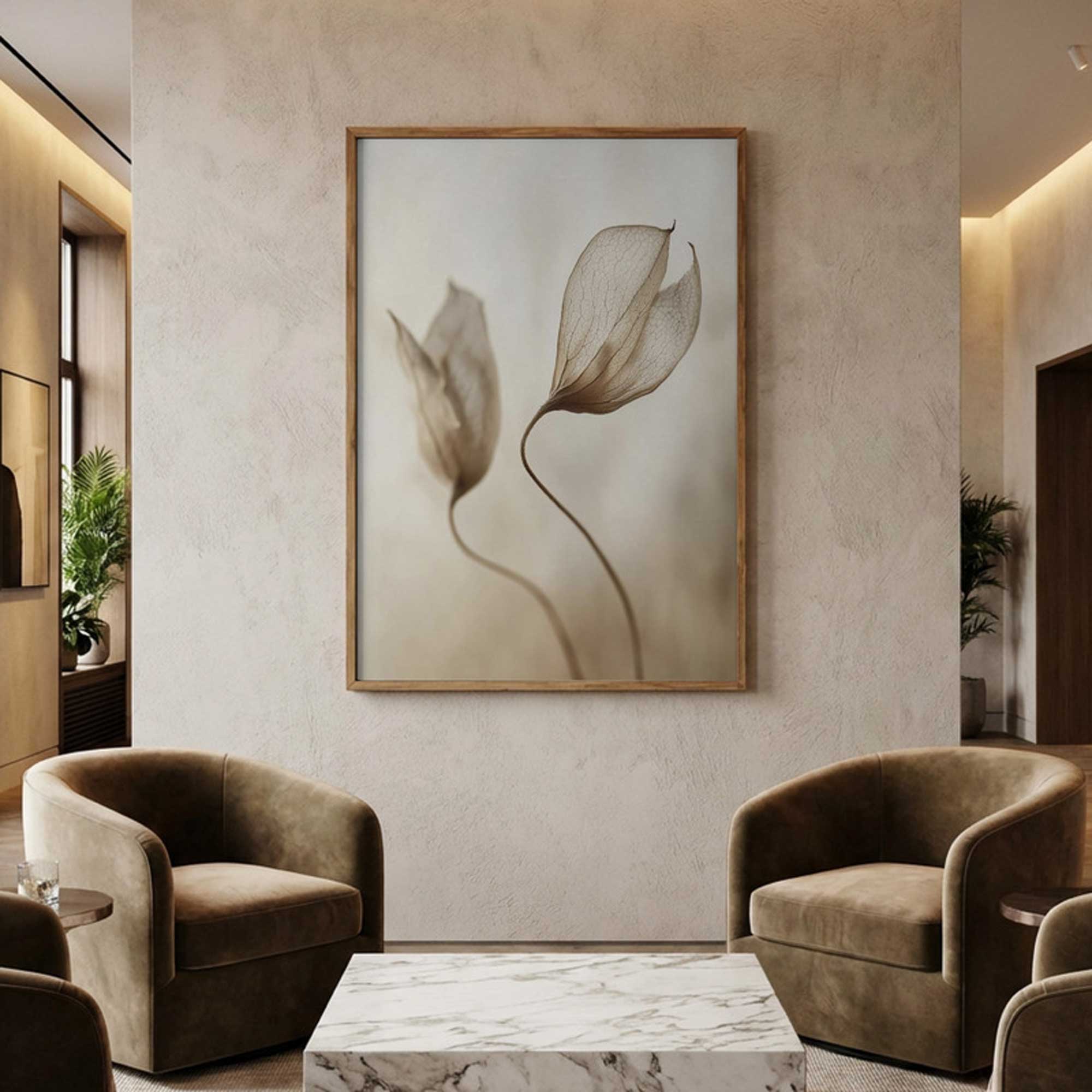Whispering Petal Pair | Framed Canvas