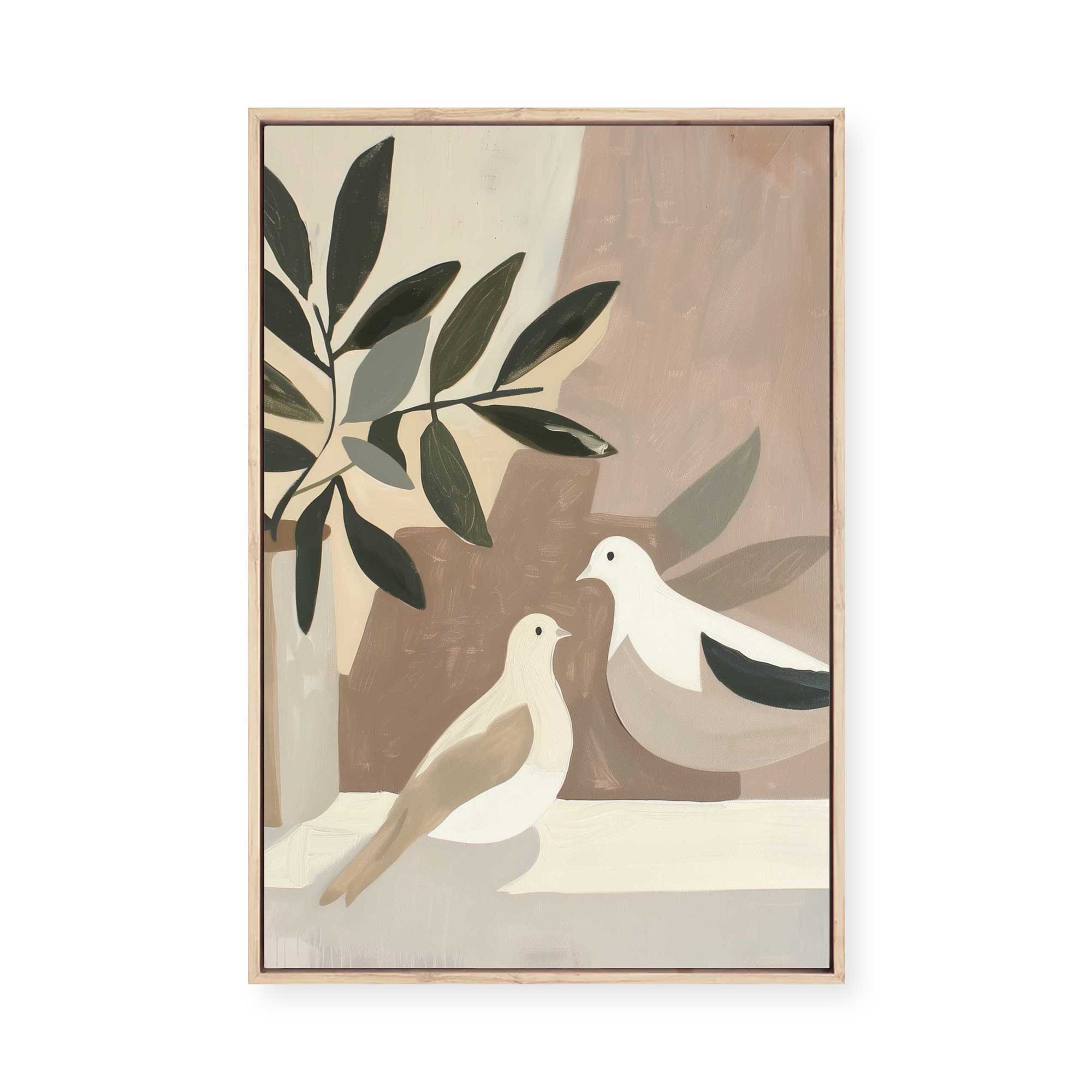 Dove Pair | Framed Canvas