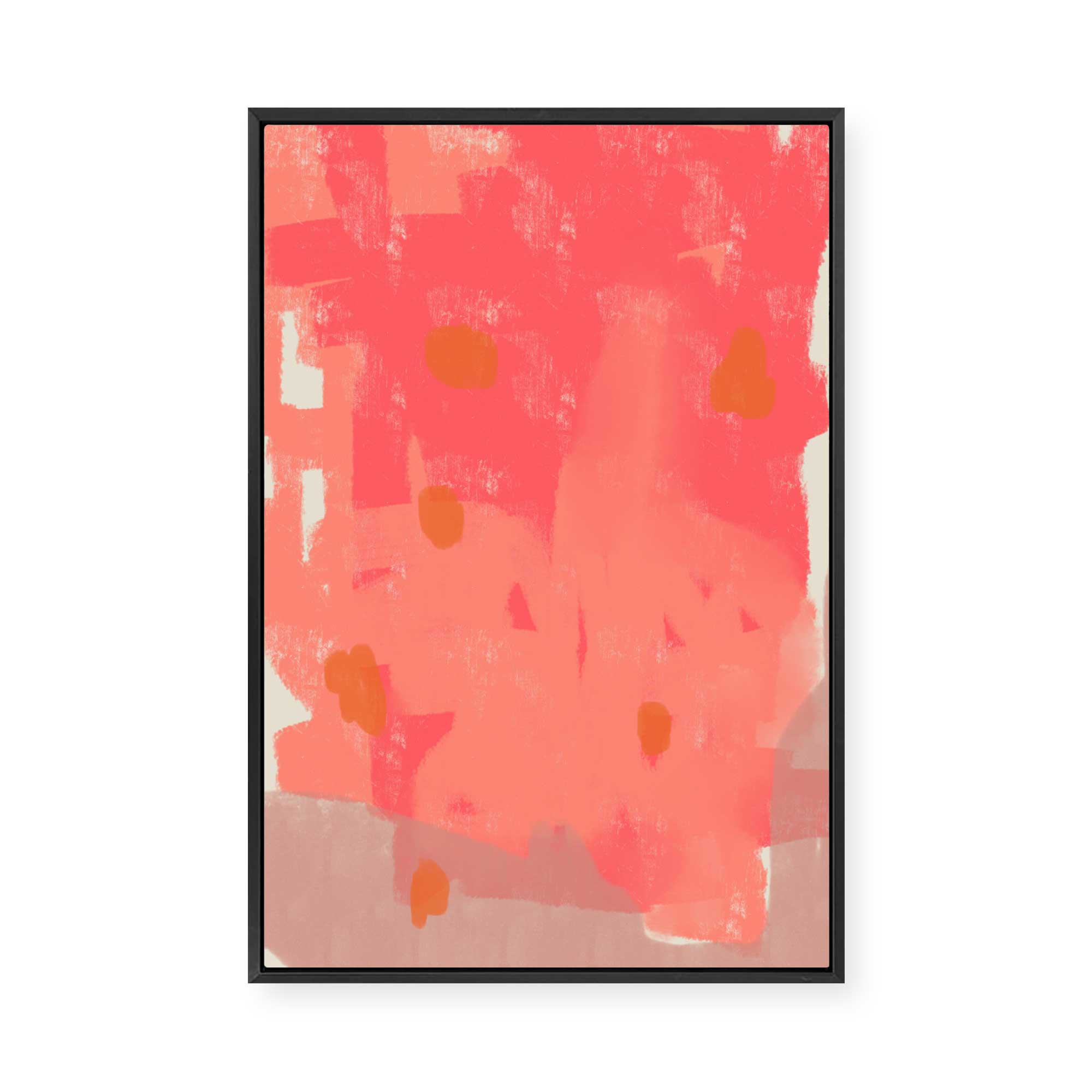 Ecstatic in Coral | Framed Canvas