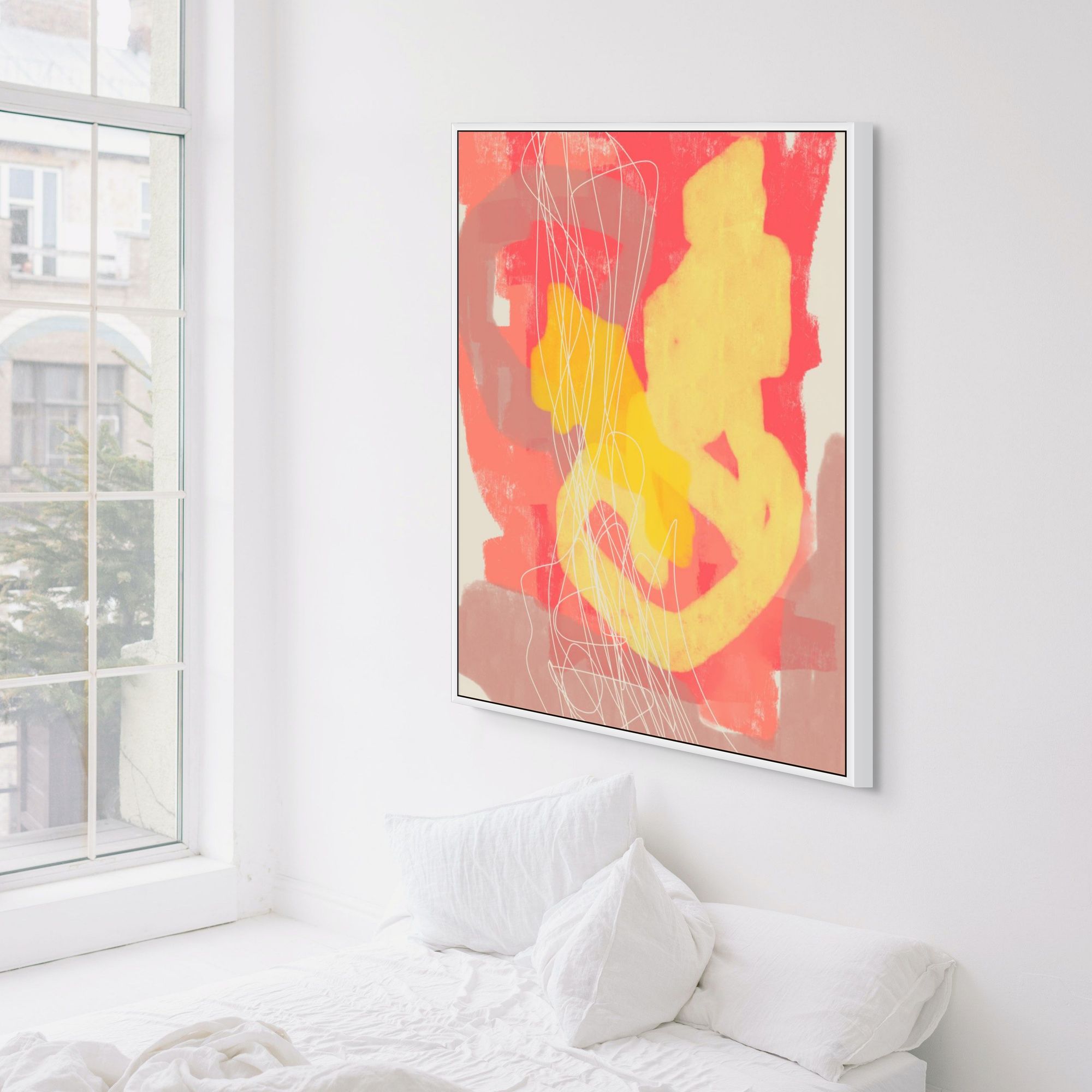 Ecstatic in Yellow | Framed Canvas