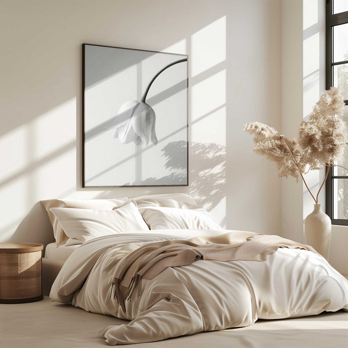 Elegant White Bloom | Framed Canvas