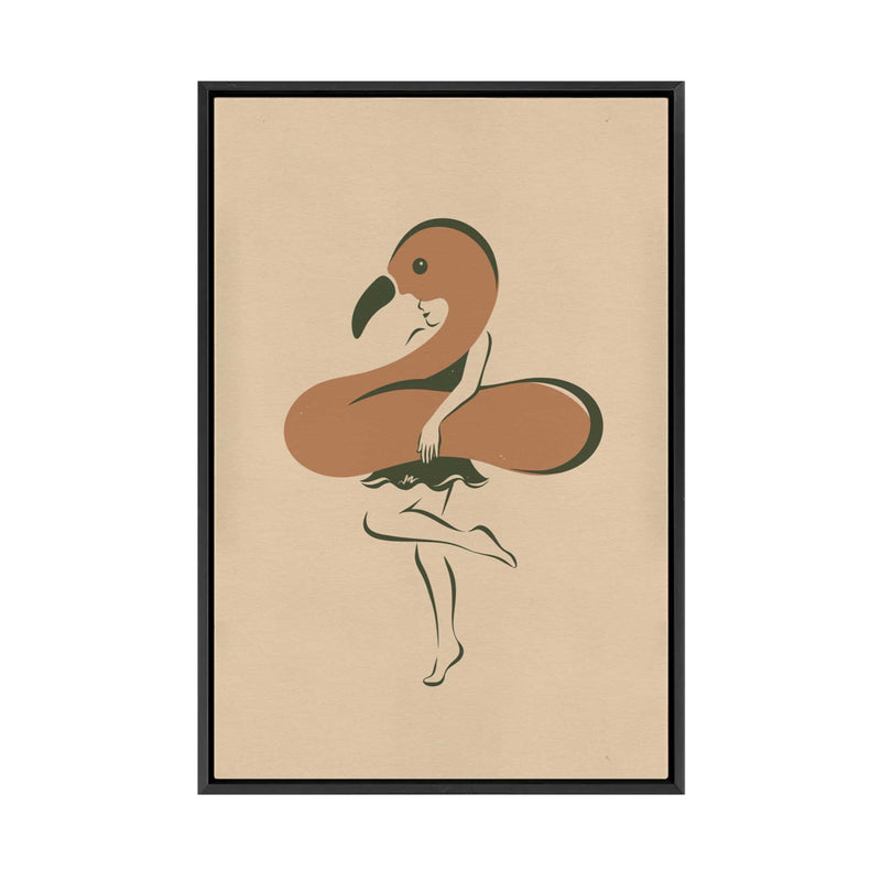 Flamingo Girl | Cropped | Framed Canvas