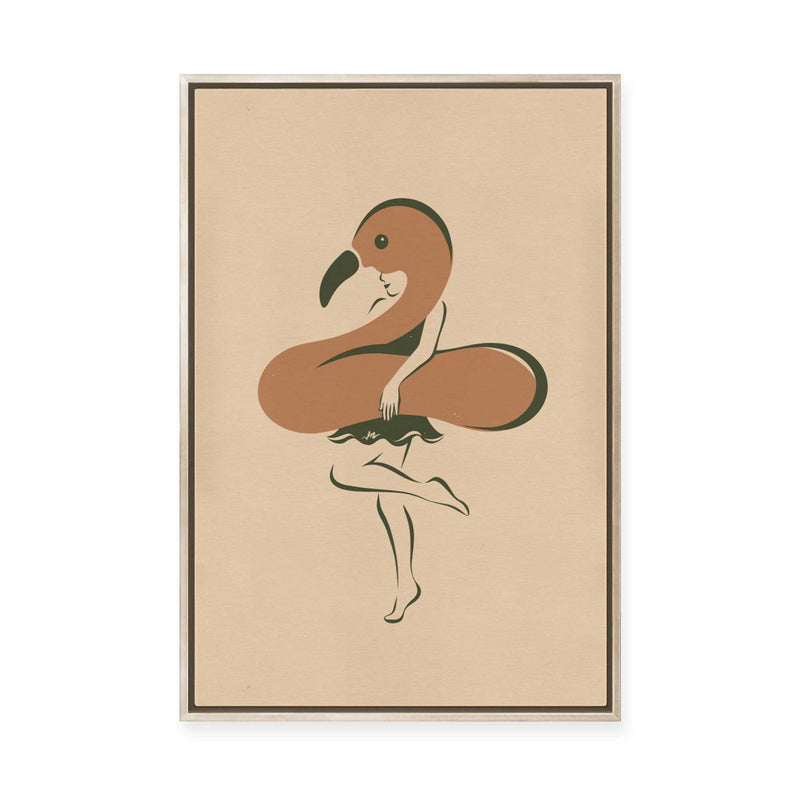 Flamingo Girl | Cropped | Framed Canvas