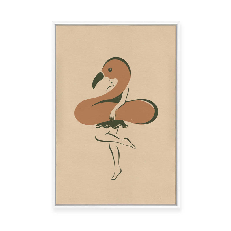 Flamingo Girl | Cropped | Framed Canvas