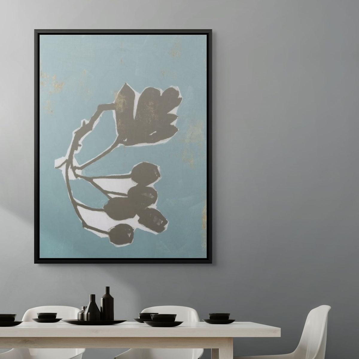 Floral Silhouette I | Framed Canvas
