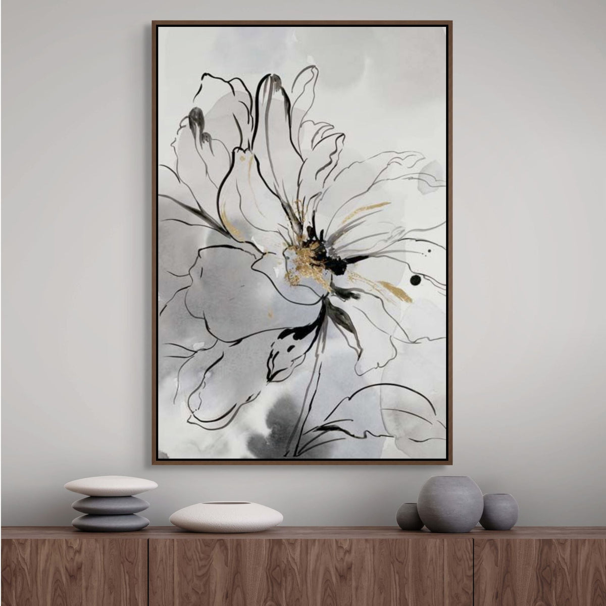 Floral Sketch I | Framed Canvas