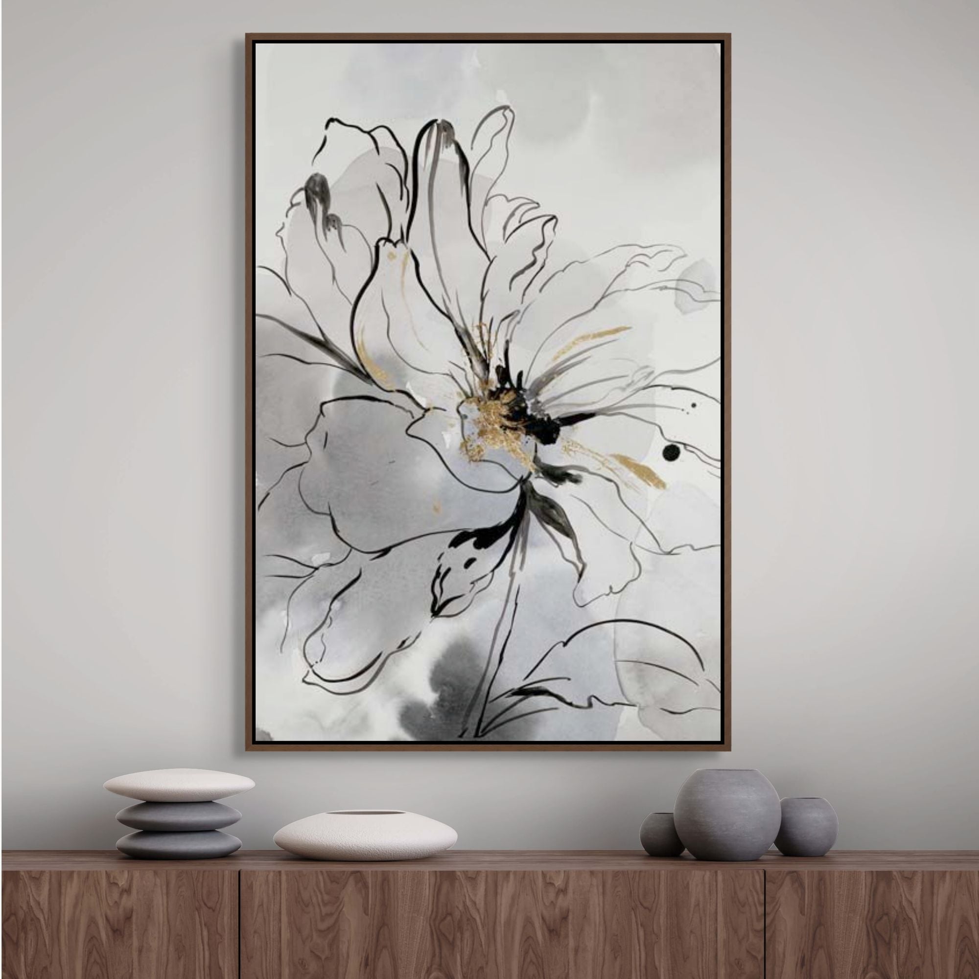 Floral Sketch I | Framed Canvas