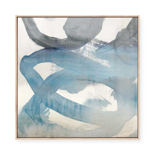 Flowing Blue Connections I | Framed Canvas