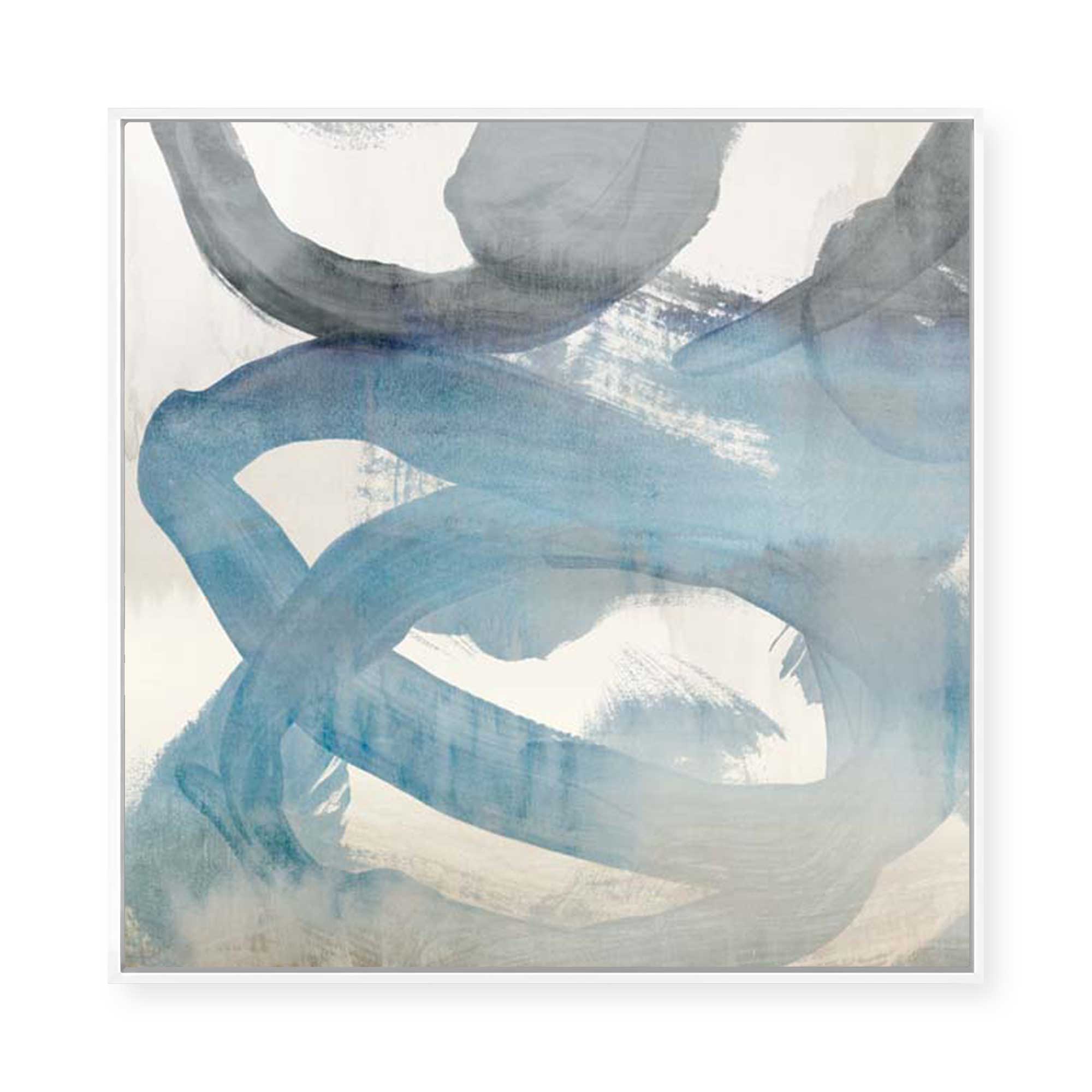 Flowing Blue Connections I | Framed Canvas