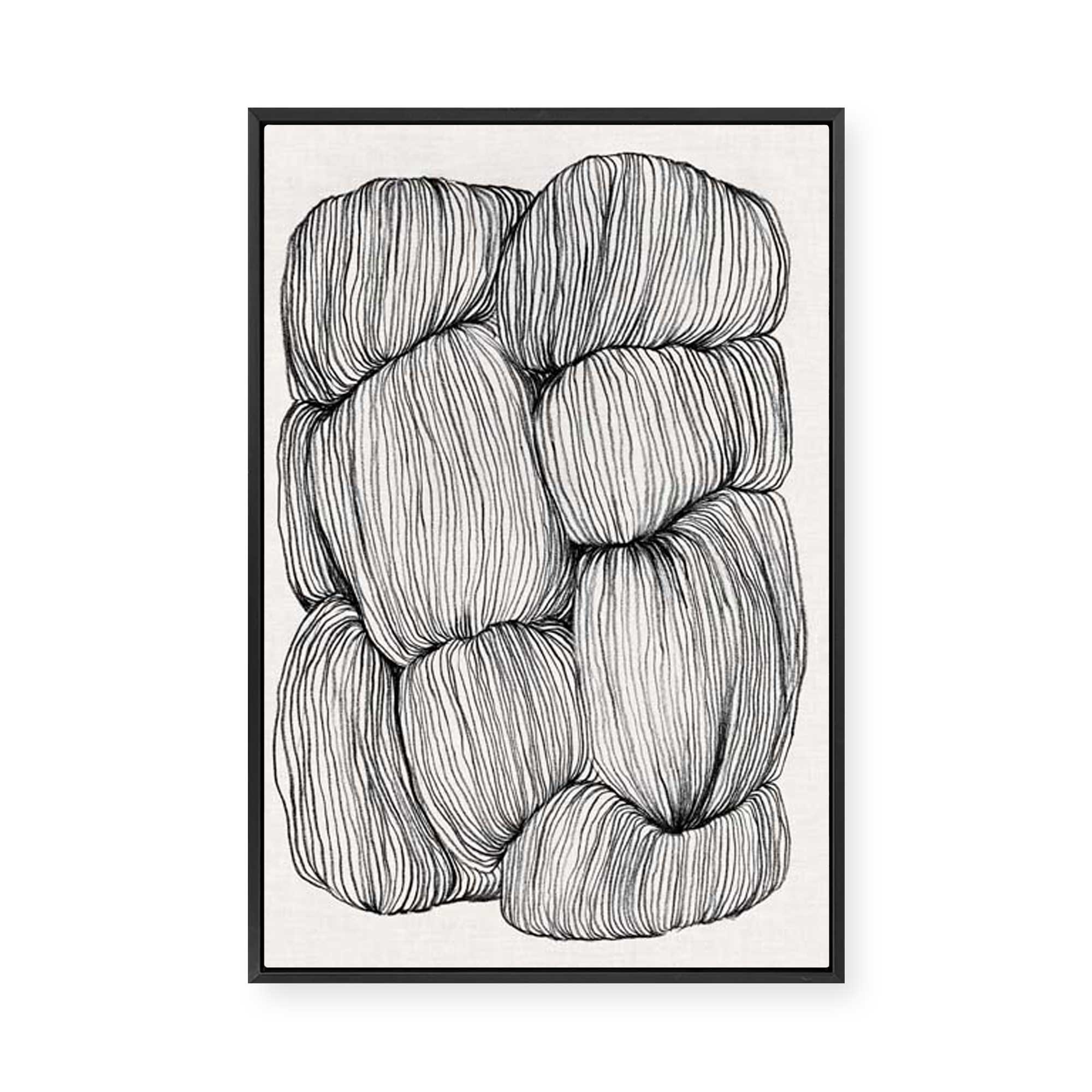 Flowing Fabric Forms | Framed Canvas