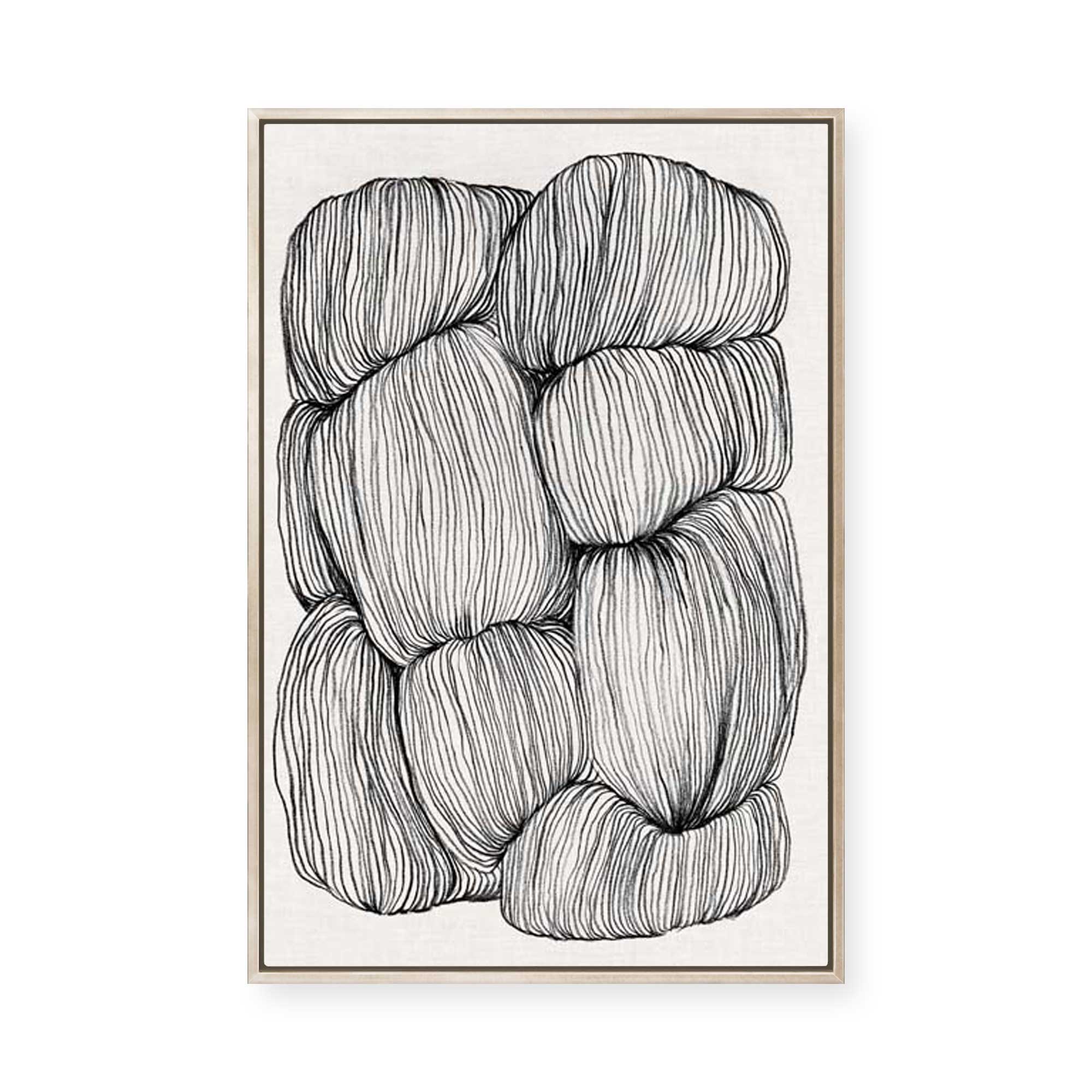 Flowing Fabric Forms | Framed Canvas