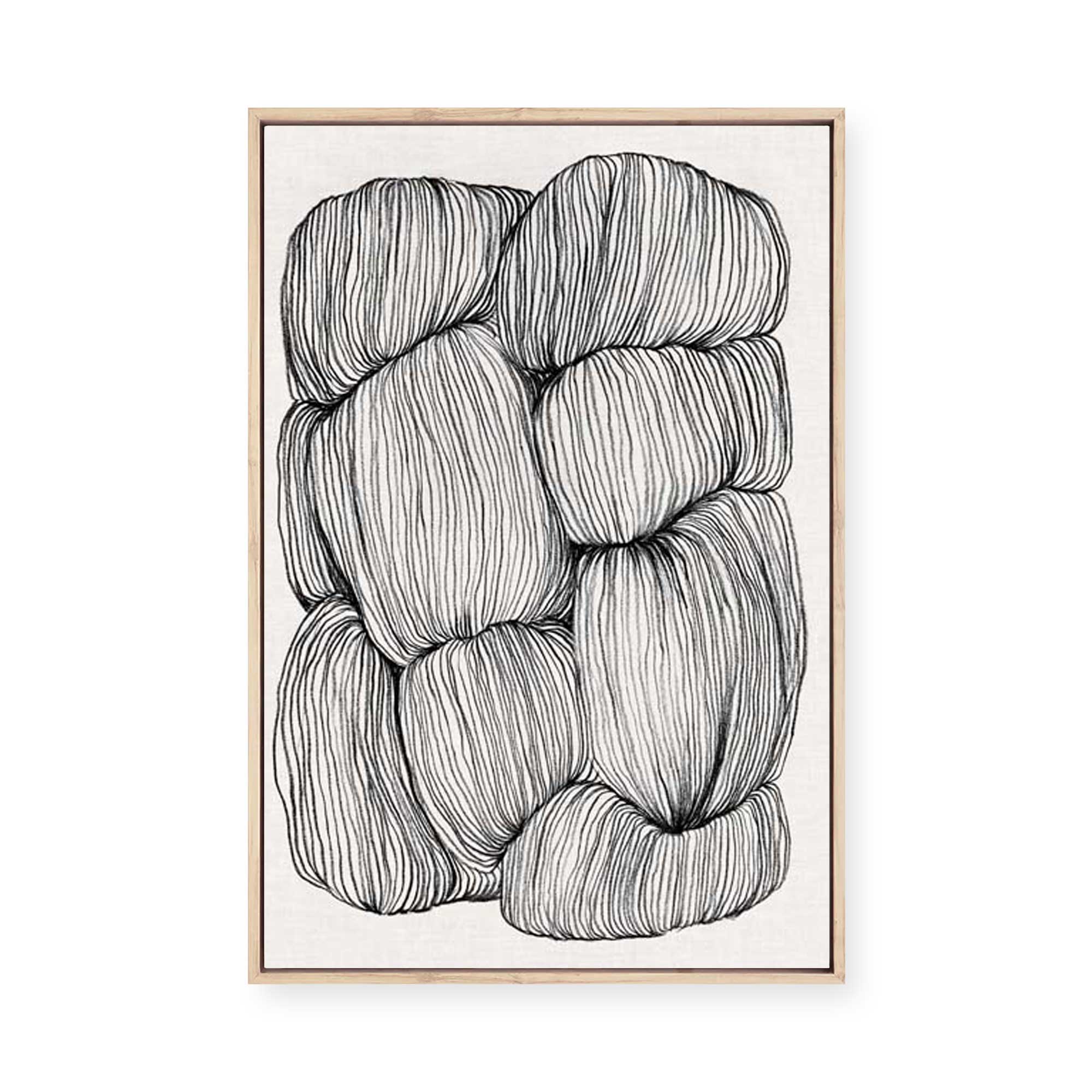 Flowing Fabric Forms | Framed Canvas