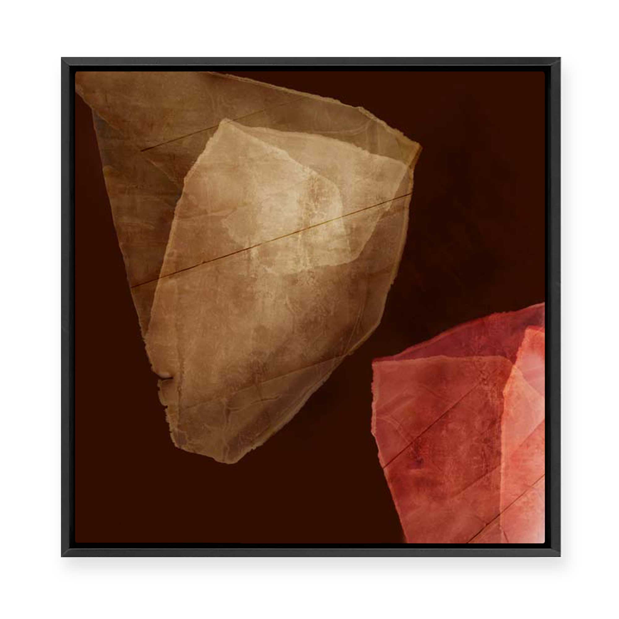 Fragmented Earth in Paper Layers II | Framed Canvas