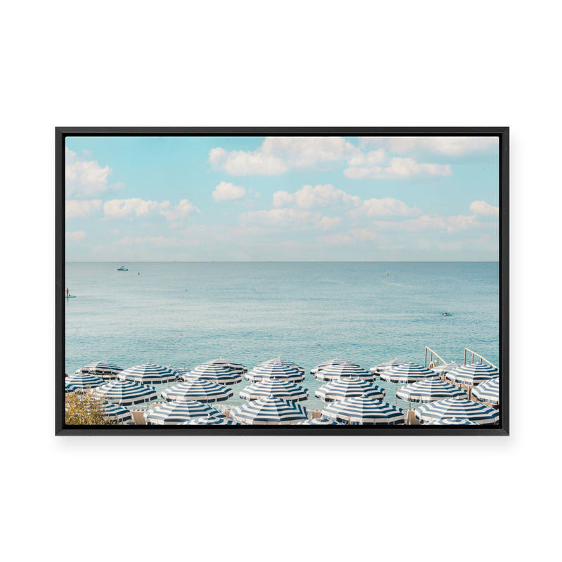 Riviera Umbrellas I | Framed Canvas