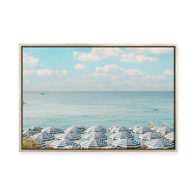 Riviera Umbrellas I | Framed Canvas