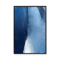 Frozen Blue Abstraction | Framed Canvas