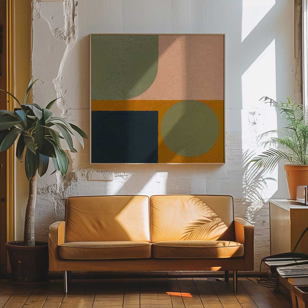 Geo Colour Balance | Framed Canvas