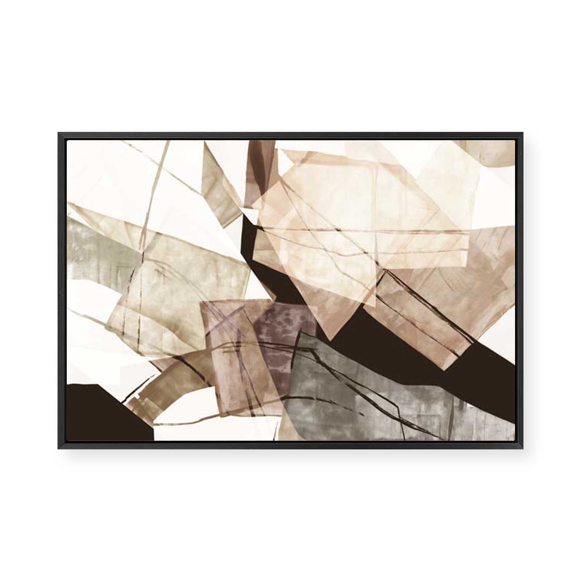 Geometric Harmony in Earth Tones | Framed Canvas