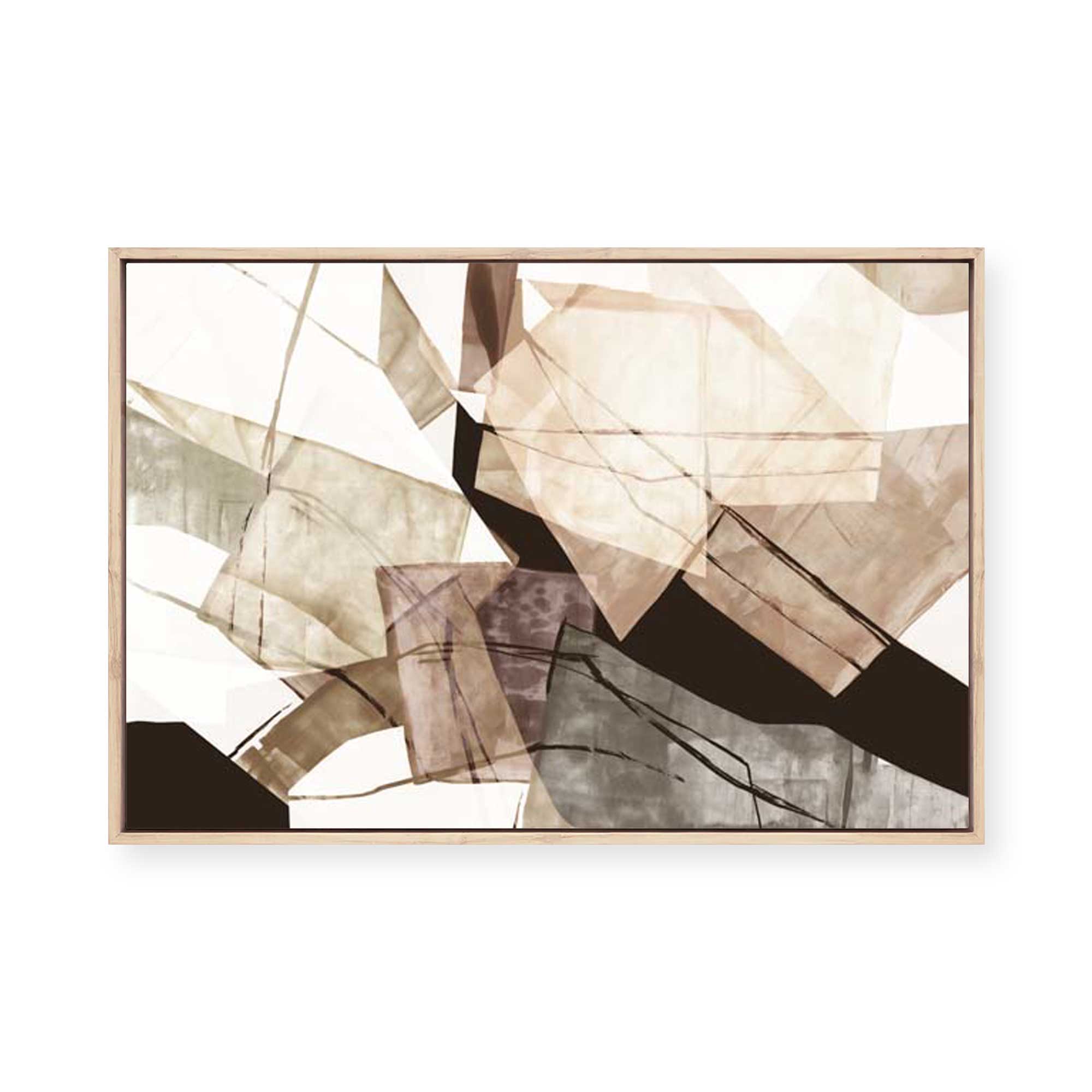 Geometric Harmony in Earth Tones | Framed Canvas