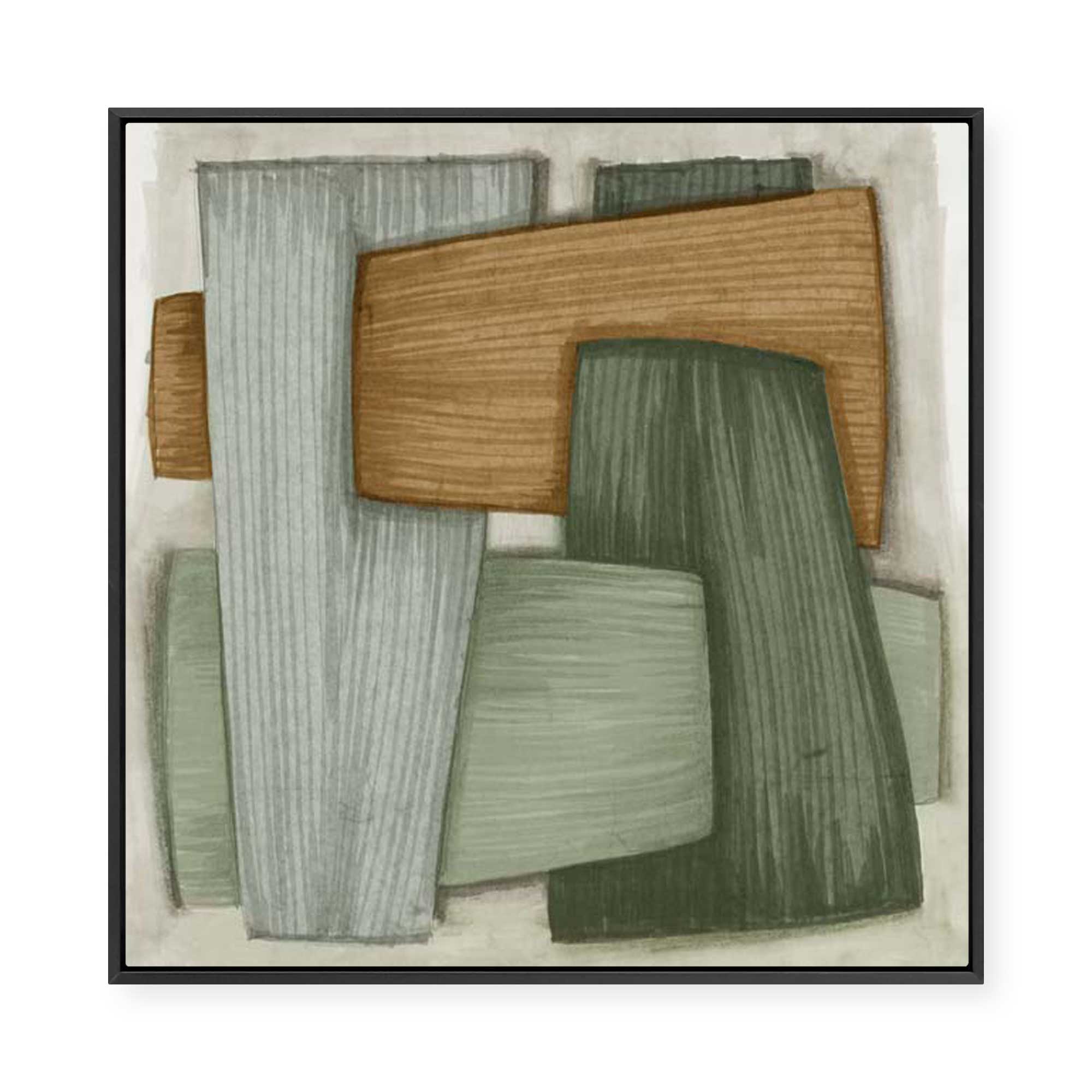 Geometric Harmony in Earth Tones | Framed Canvas