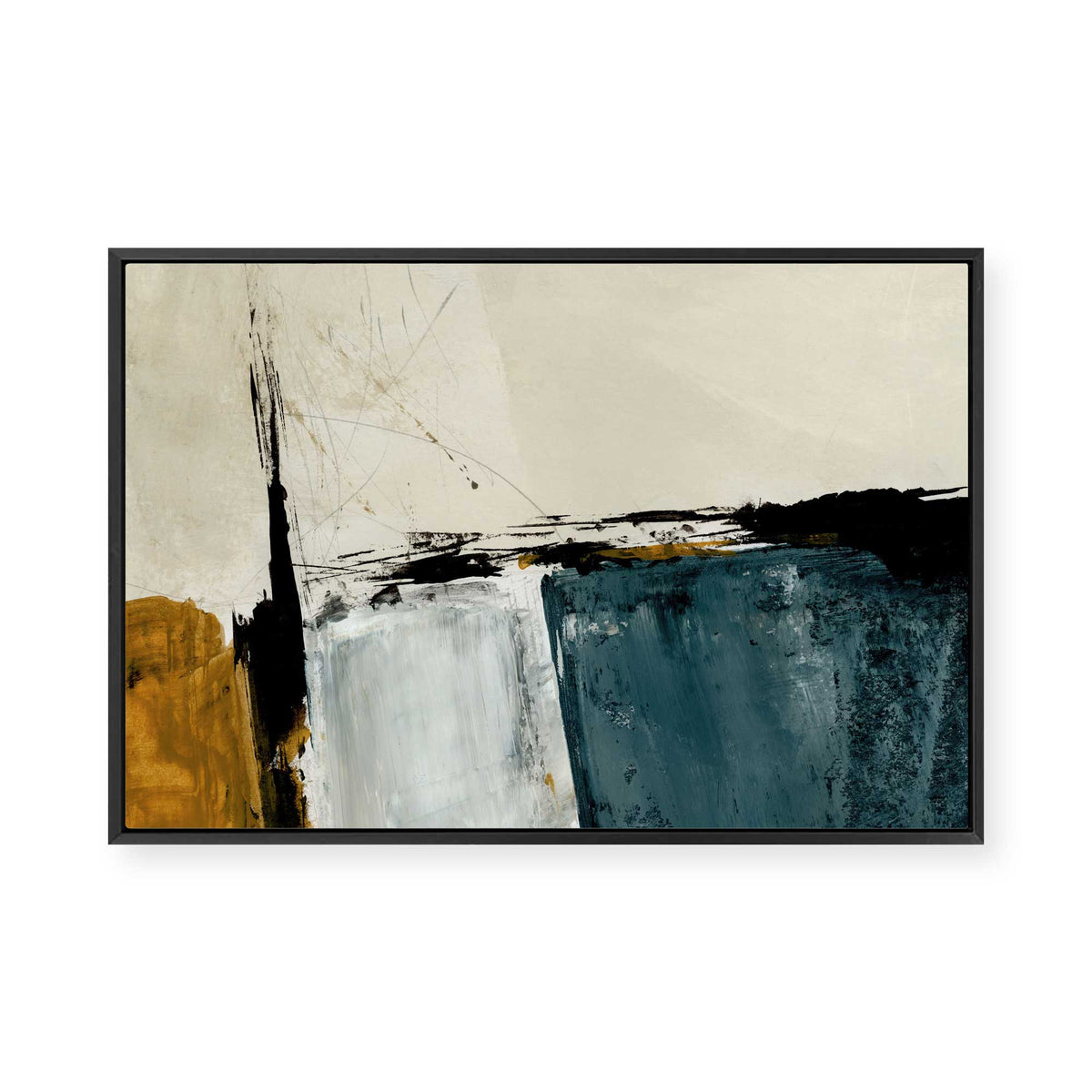 Geometric Ochre | Framed Canvas