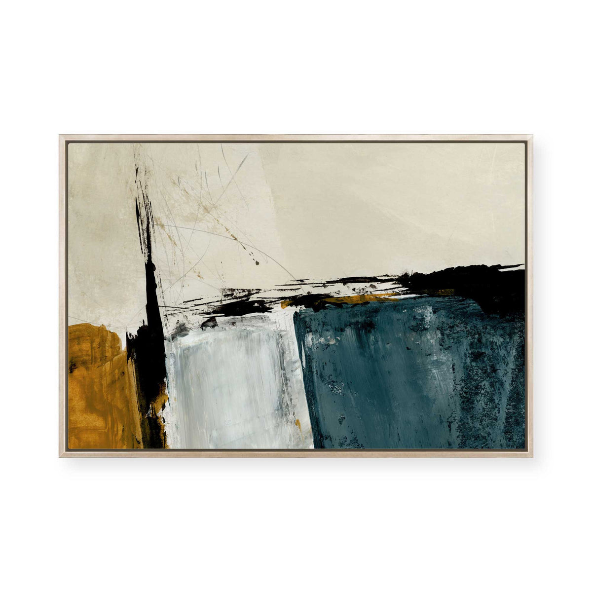Geometric Ochre | Framed Canvas