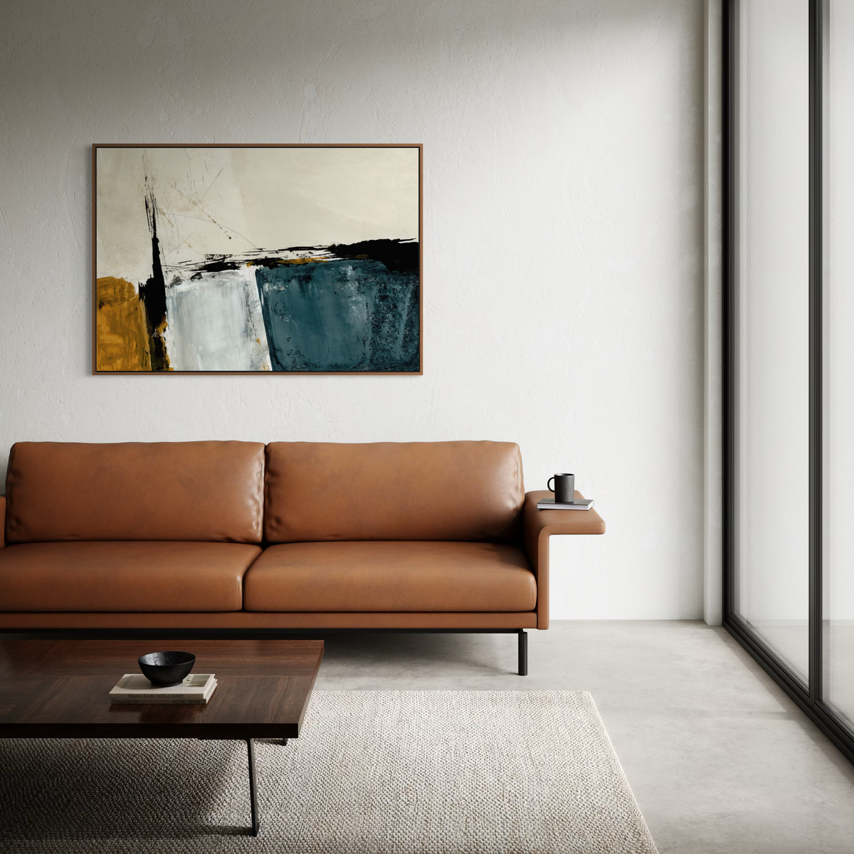 Geometric Ochre | Framed Canvas