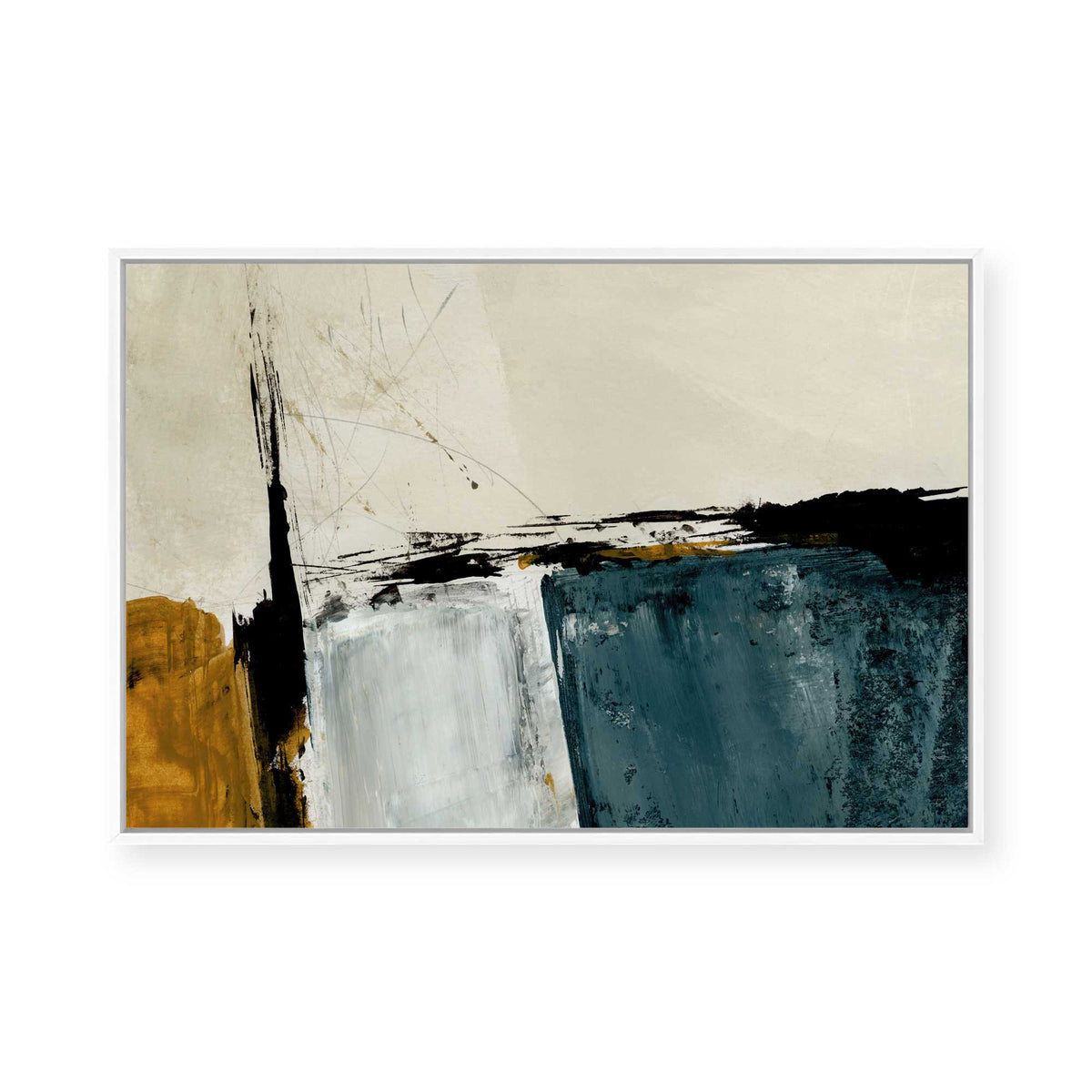 Geometric Ochre | Framed Canvas