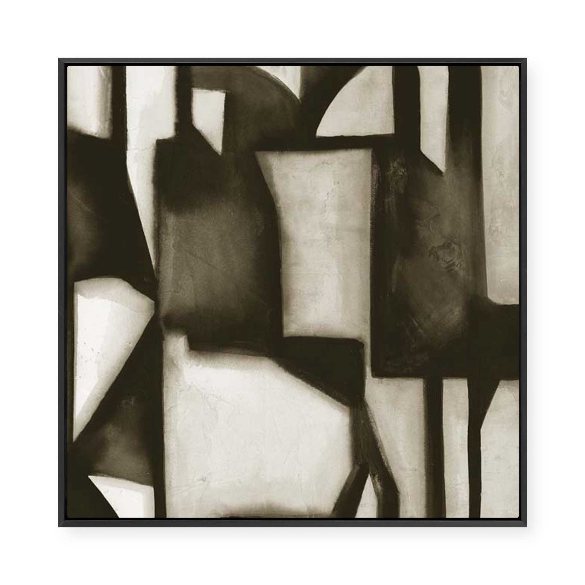 Geometric Shapes in Sepia I | Framed Canvas