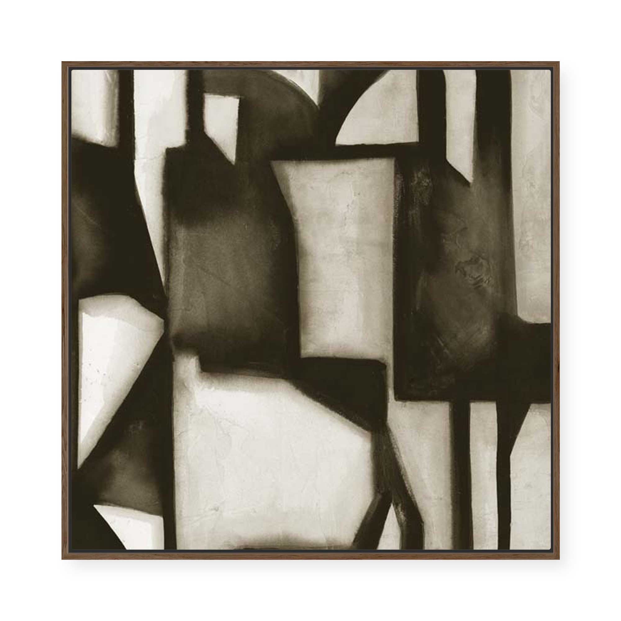 Geometric Shapes in Sepia I | Framed Canvas
