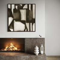 Geometric Shapes in Sepia I | Framed Canvas