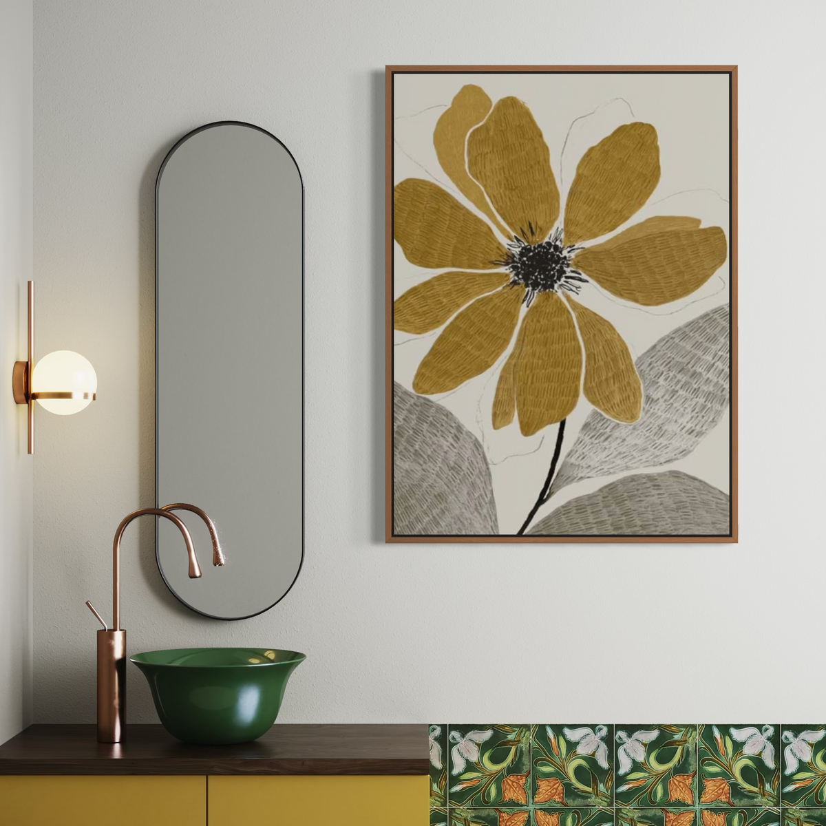 Golden Flower | Framed Canvas