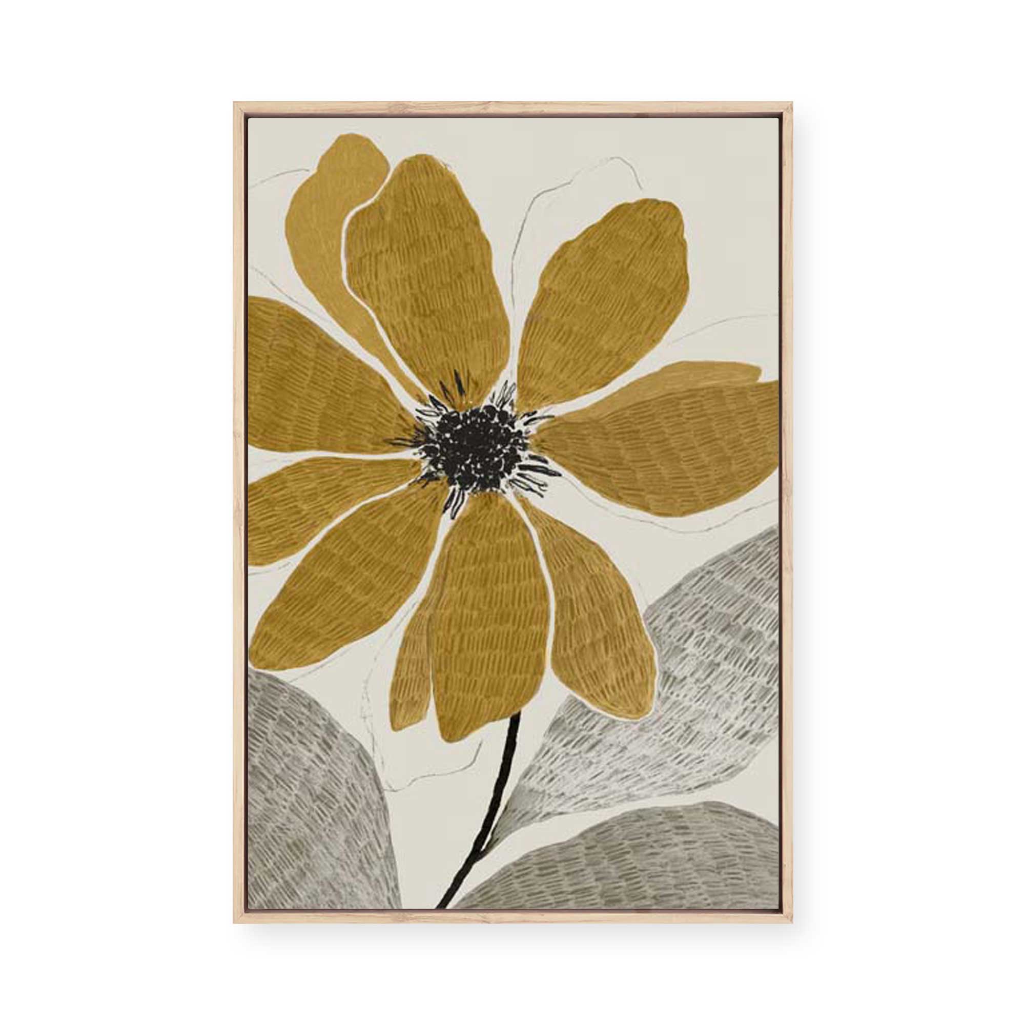 Golden Flower | Framed Canvas