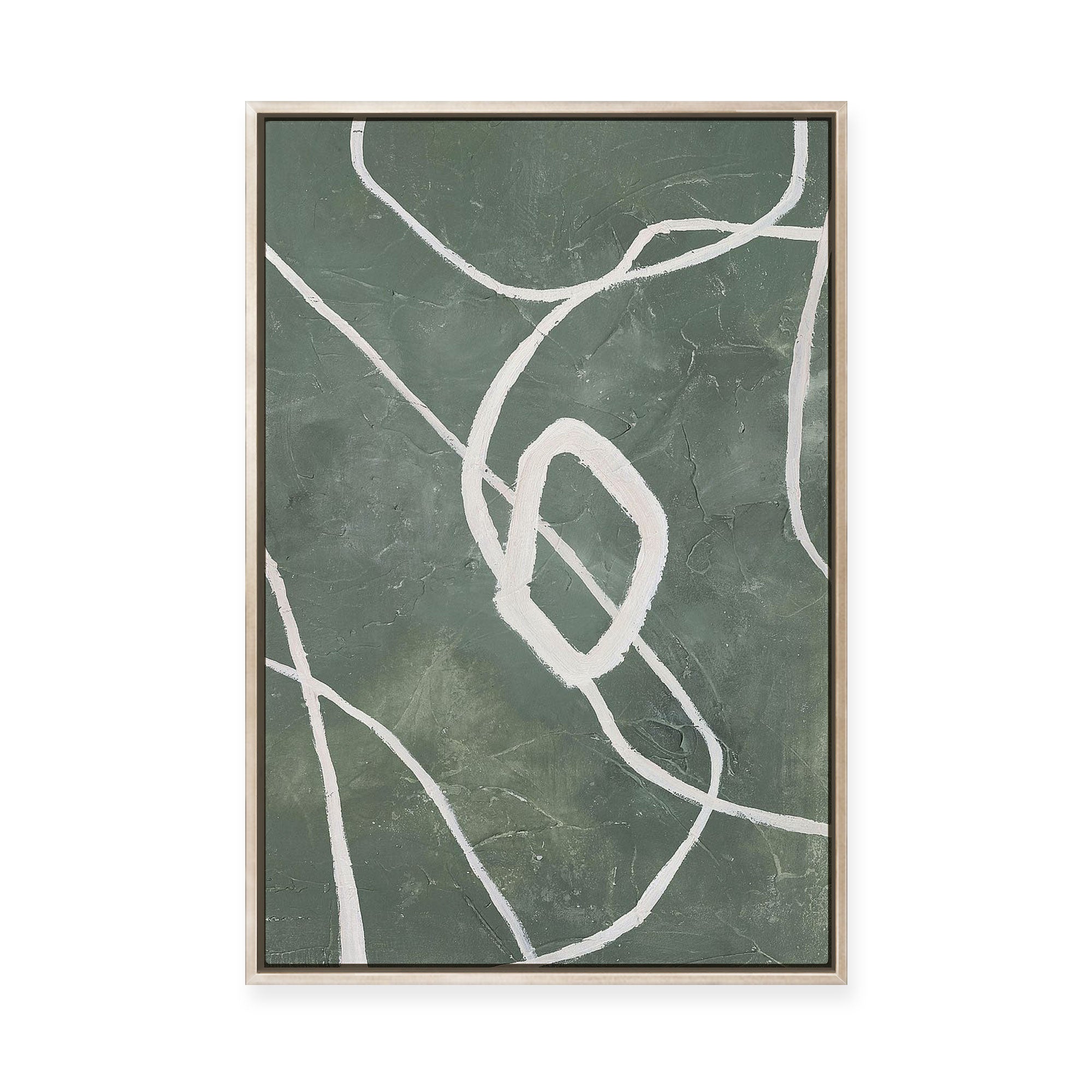 Green Grafica | Framed Canvas