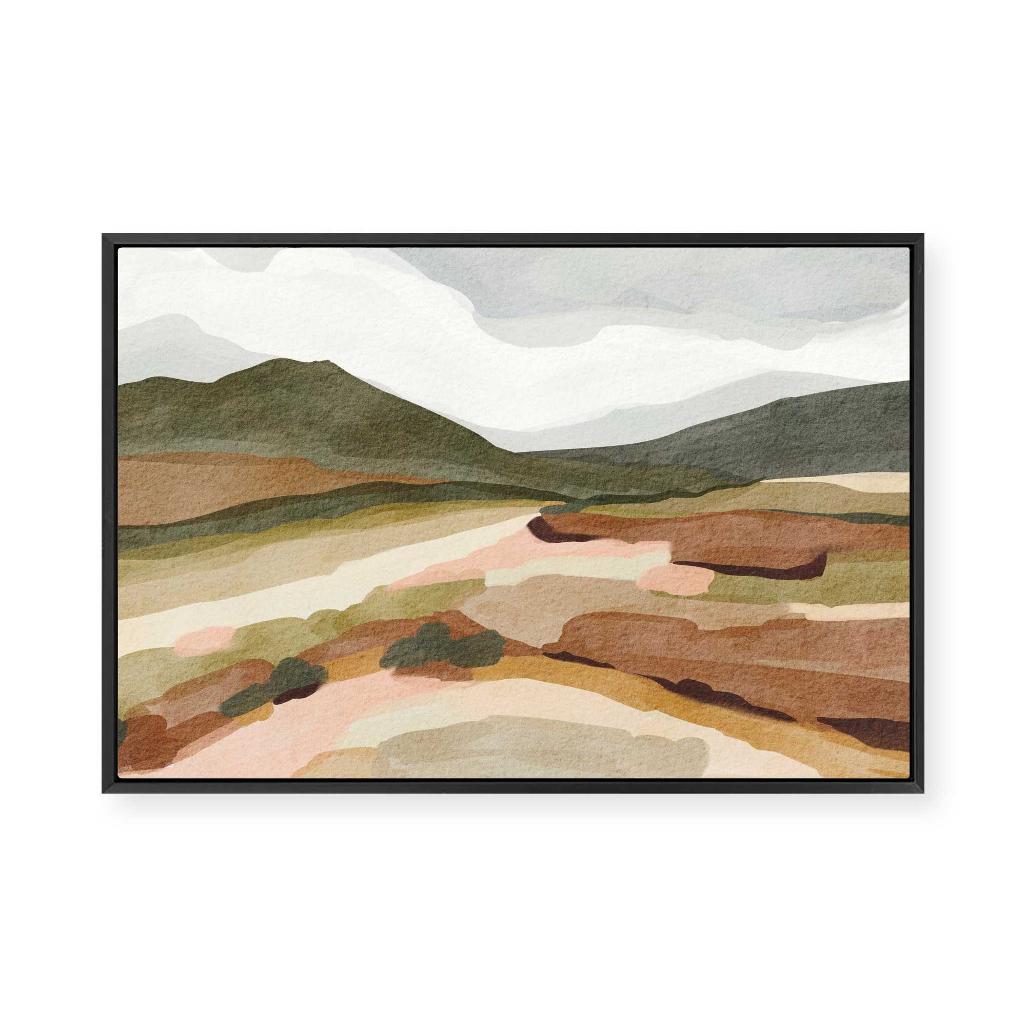Green Hill View | Framed Canvas