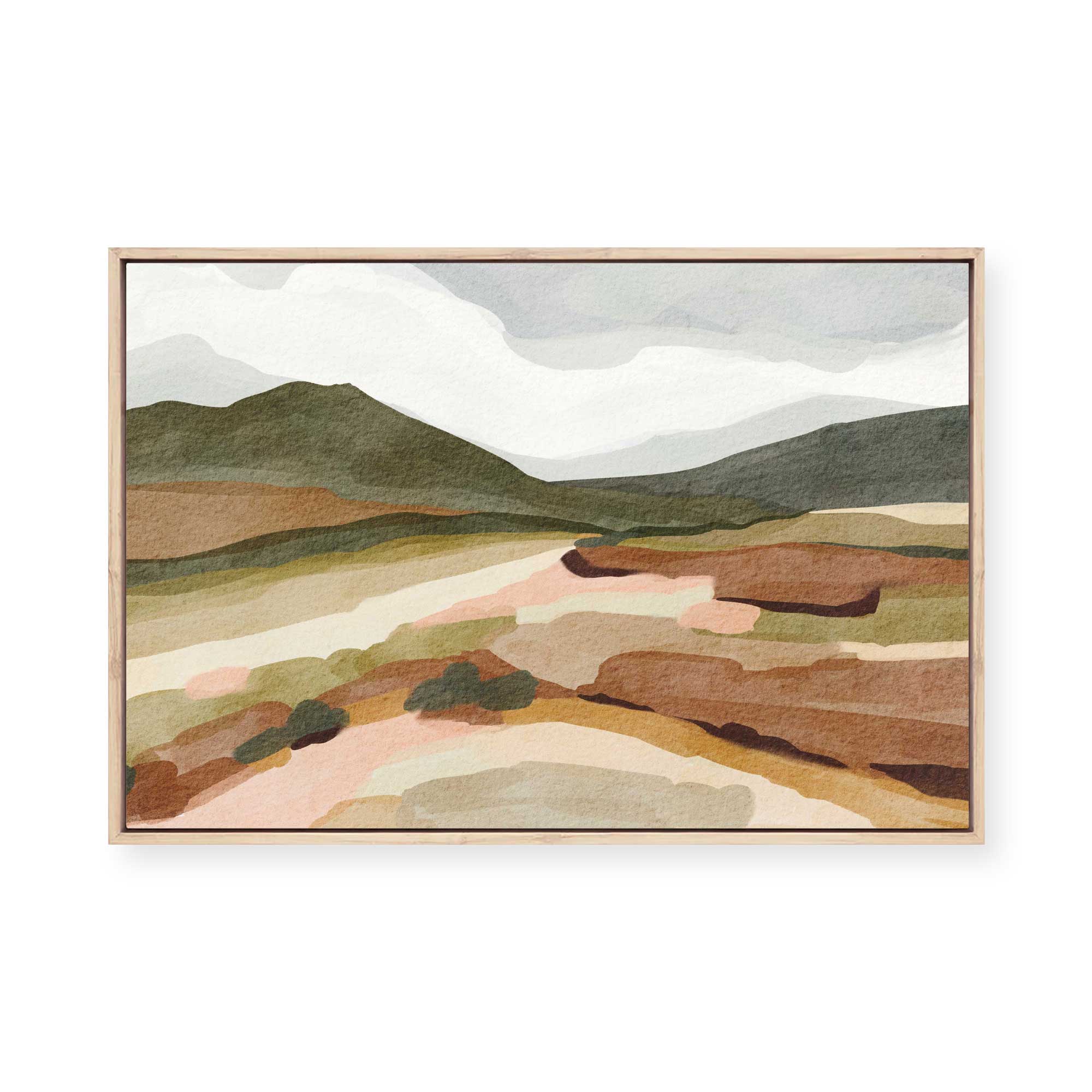 Green Hill View | Framed Canvas