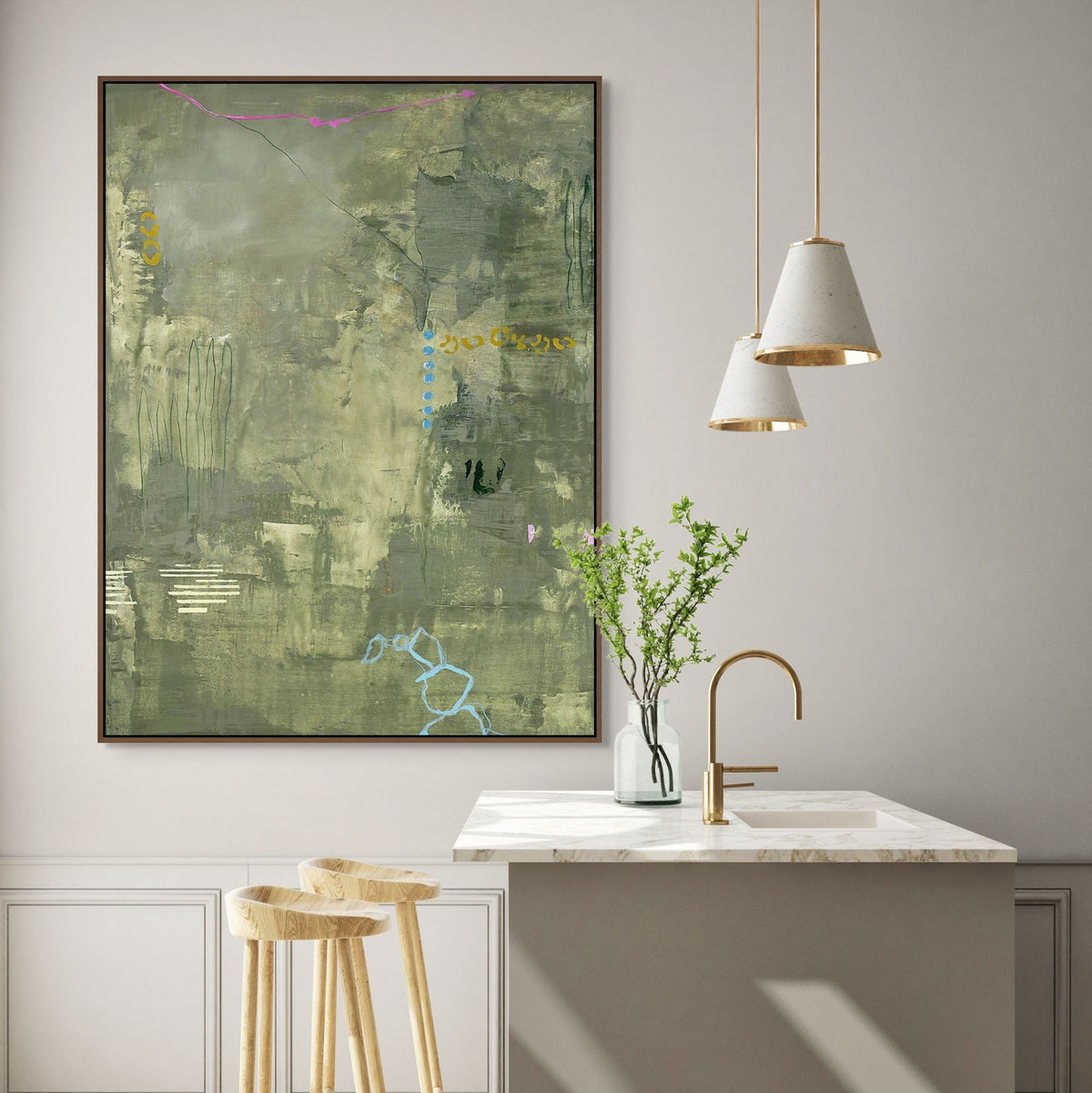 Green Petite | Framed Canvas