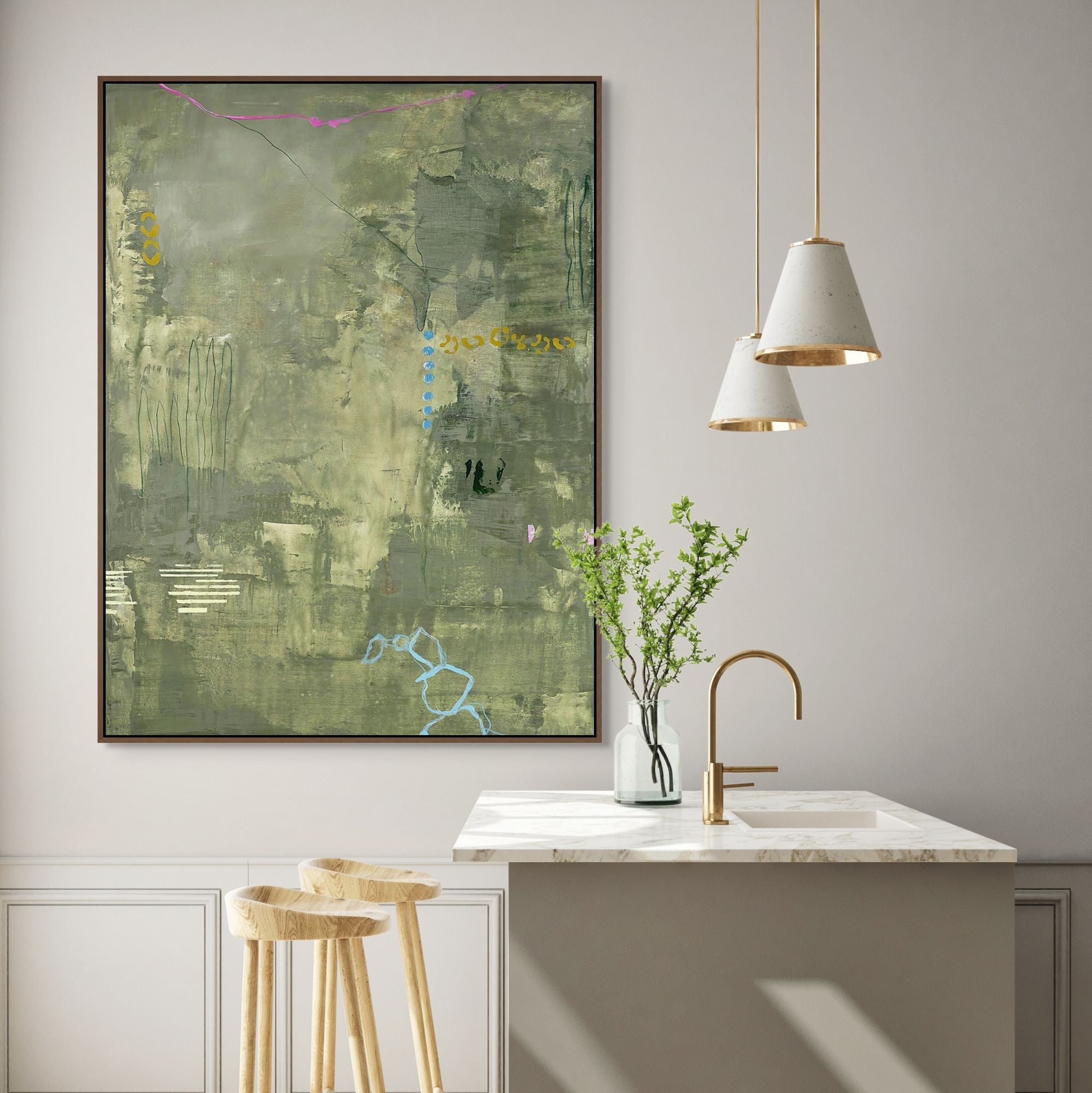 Green Petite | Framed Canvas