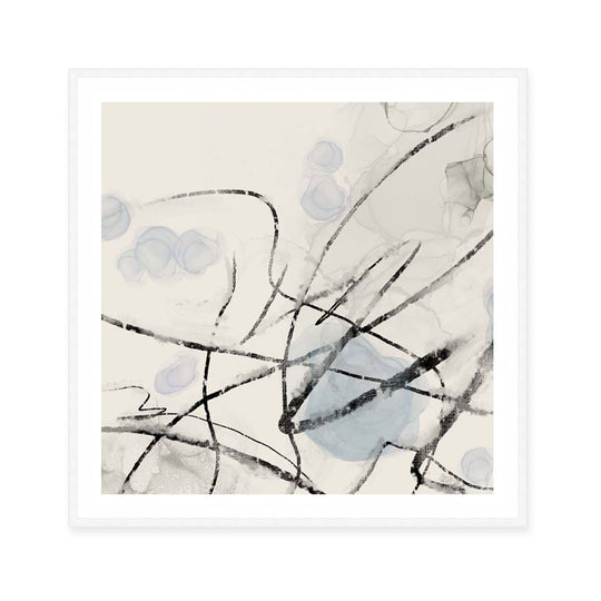 Ink Trails on Soft Blue Mist II