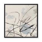 Ink Trails on Soft Blue Mist II | Framed Canvas