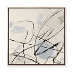 Ink Trails on Soft Blue Mist II | Framed Canvas