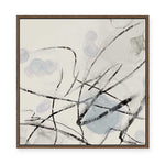 Ink Trails on Soft Blue Mist II | Framed Canvas